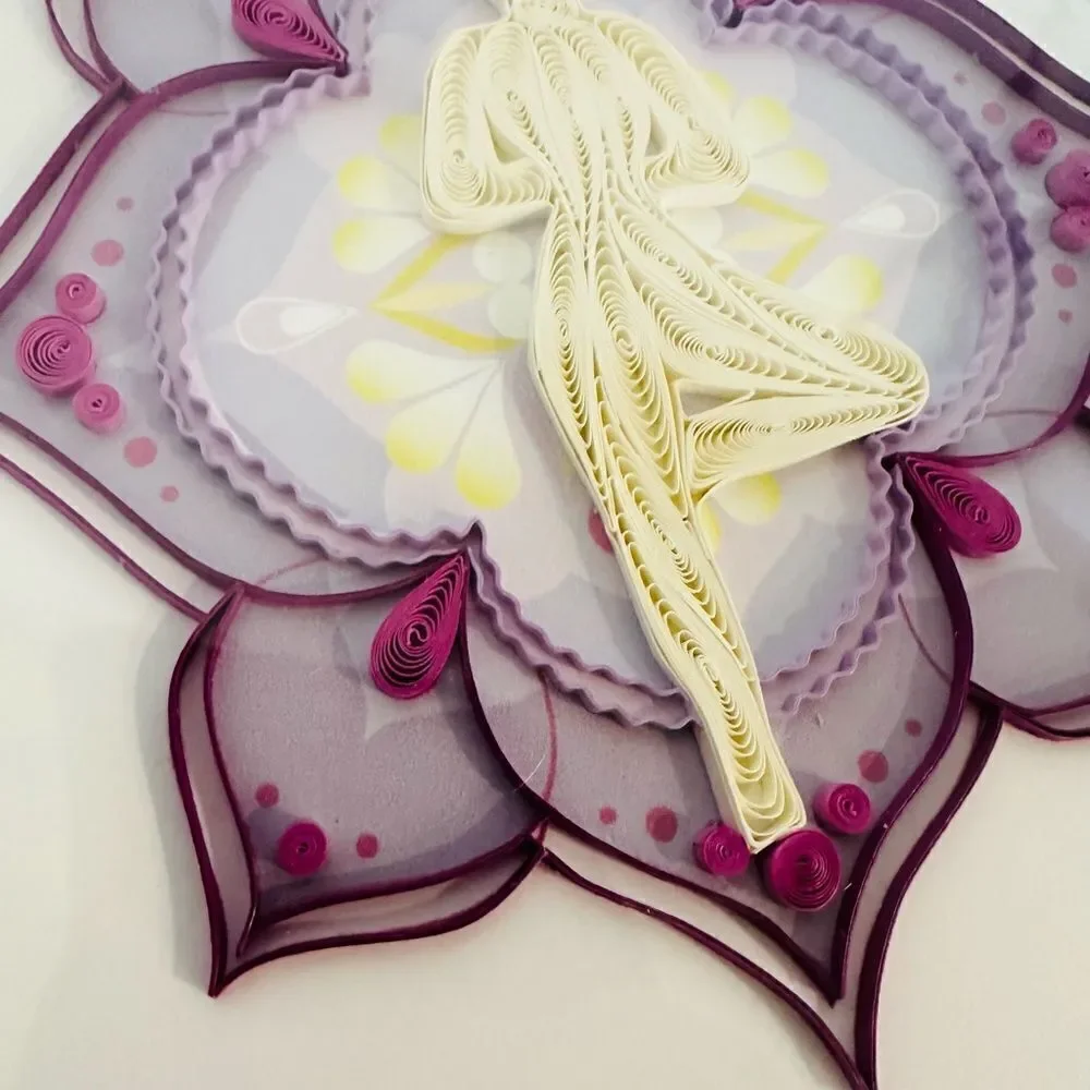 Yoga Tree Pose Quilling Card Quill Art Greeting Card